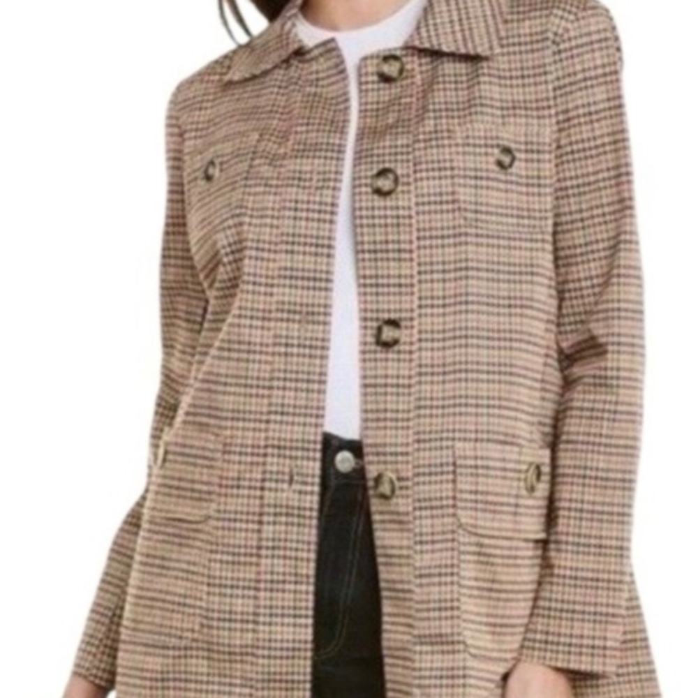 Cabi tartan plaid trenchcoat size M